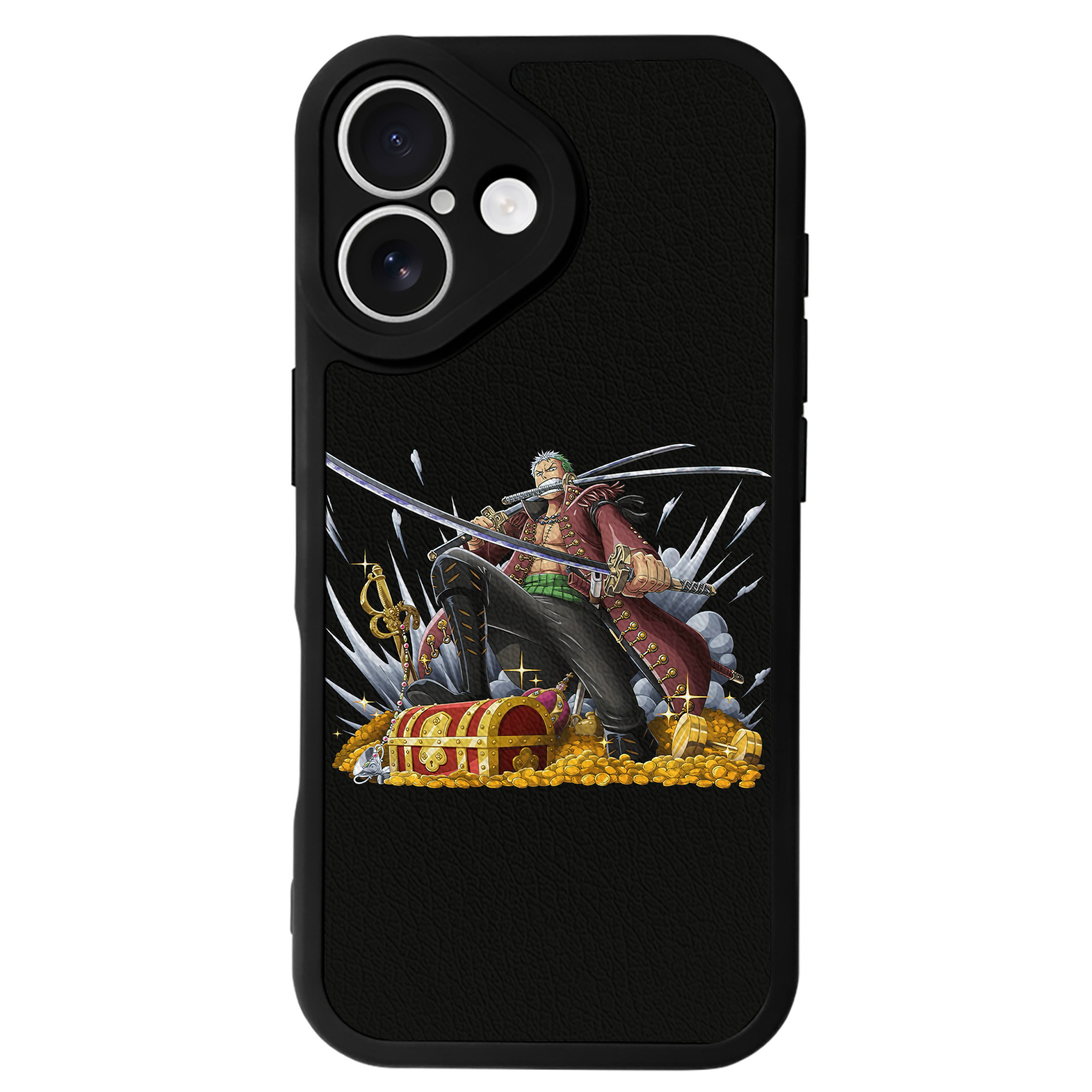 （画像用） ワンピース ロロノア・ゾロ ONE PIECE Roronoa Zoro 【iPhone 16シリーズ対応】シリコンスマホケース（レザー調） 材質：シリコン